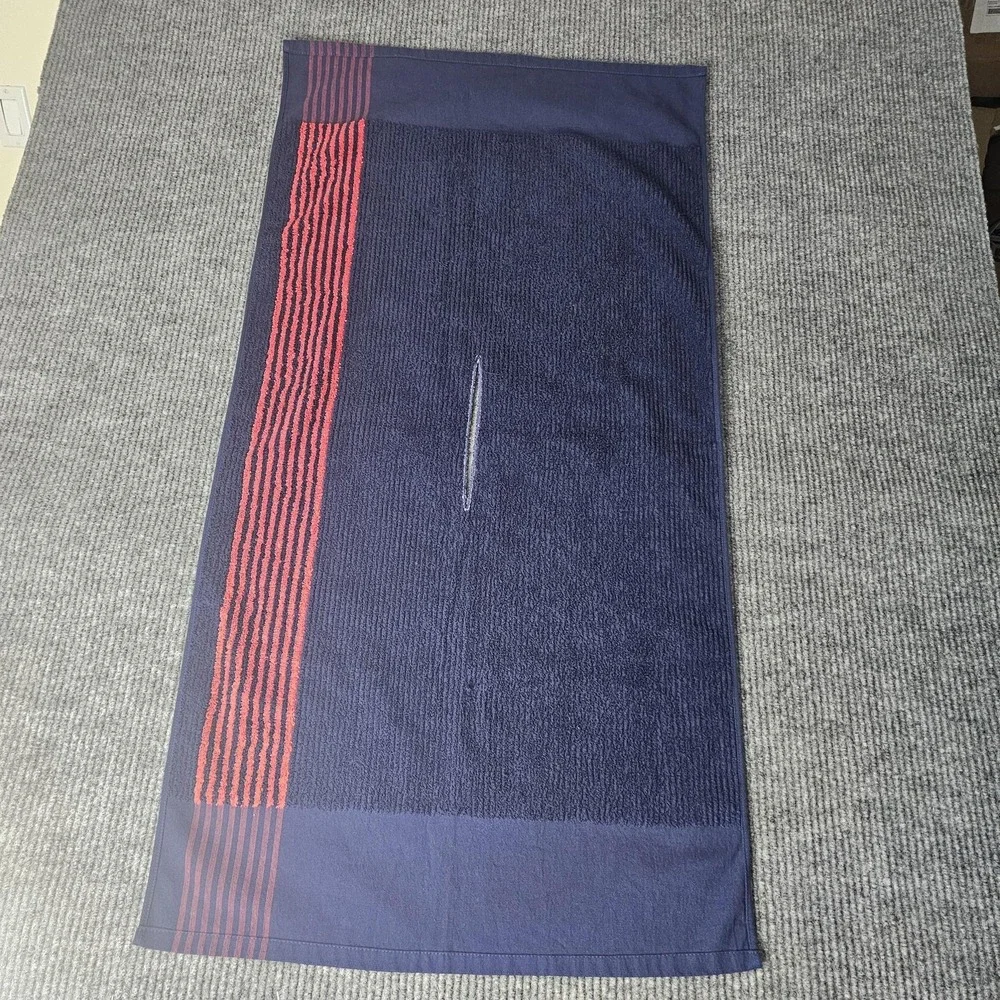 PING Golf Player Towel Blue Red Striped Cotton 35in X 20in Golf Bag Cart